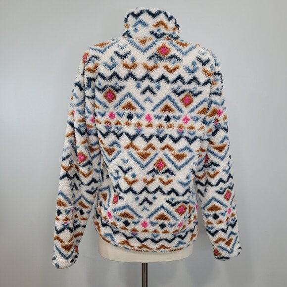 Eddie Bauer Women's Sherpa Colorful Aztec Geometric Quarter Zip Sweatshirt Small - Picture 8 of 10